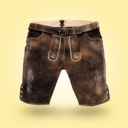 Lederhosen Man - Oktoberfest Kleding Lederhosen Antiek - 100% Fijne Koeienleer - Trachten Men Shorts