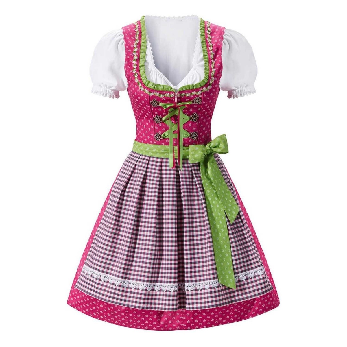 Burgundy Oktoberfest Drindl Green
