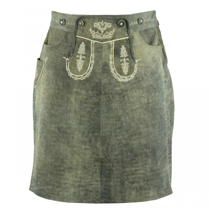 Leather Long Skirt Women’s Gray