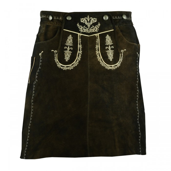 Leather Long Skirt Women’s Dark Brown