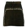 Leather Long Skirt Women’s Dark Brown
