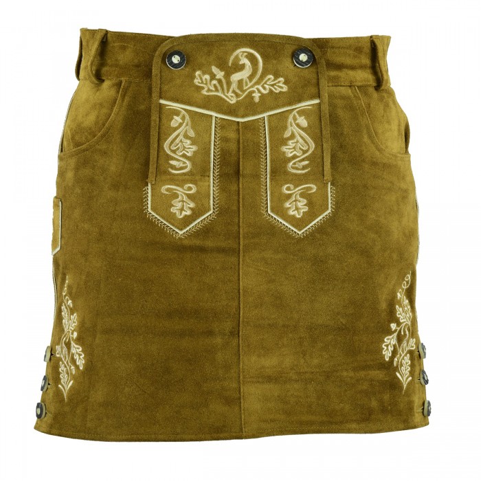 Lederhosen Women Lederhosen Skirt Bavarian Lederhosen Camel Brown